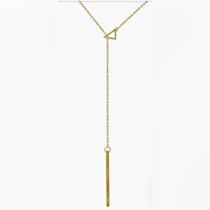 Adornia 14K Gold Triangle Lariat Necklace